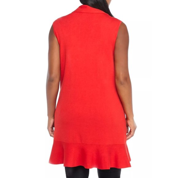 NWT Womens Plus Size 3X The Limited Open Front Ruffle Longline Cardigan Sweater - Picture 2 of 2